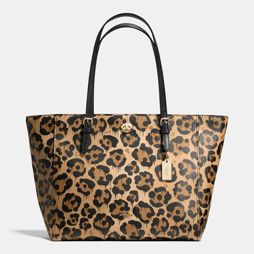 Coach Outlet Turnlock Tote In Wild Beast Print Leather